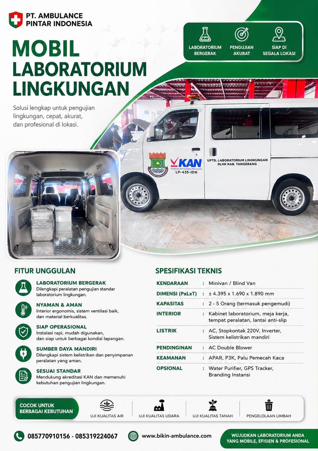 Mobil Laboratorium Lingkungan Profesional untuk Pengujian Lapangan Cepat dan Akurat
